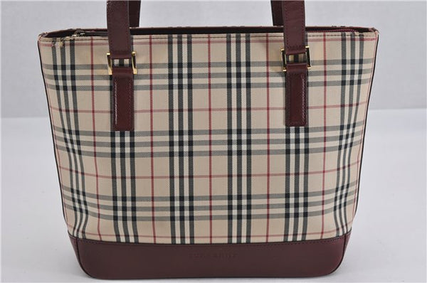 Authentic BURBERRY Nova Check Canvas Leather Shoulder Hand Bag Beige 5319F