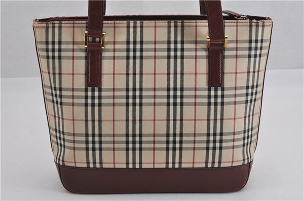 Authentic BURBERRY Nova Check Canvas Leather Shoulder Hand Bag Beige 5319F