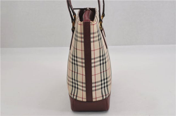 Authentic BURBERRY Nova Check Canvas Leather Shoulder Hand Bag Beige 5319F