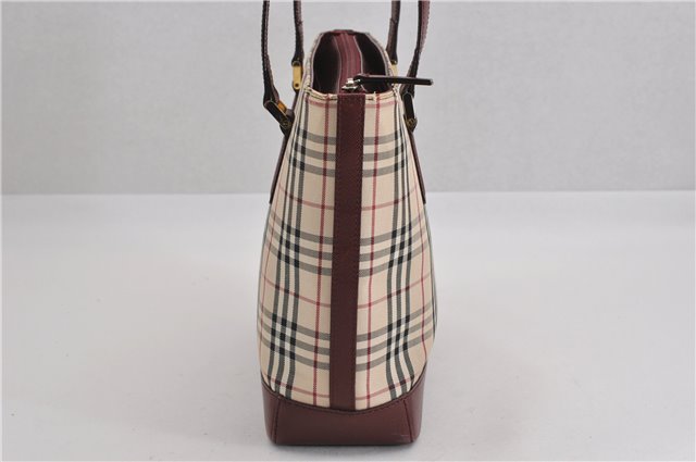 Authentic BURBERRY Nova Check Canvas Leather Shoulder Hand Bag Beige 5319F
