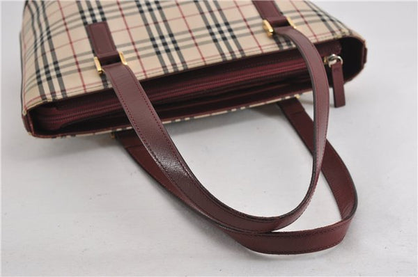 Authentic BURBERRY Nova Check Canvas Leather Shoulder Hand Bag Beige 5319F