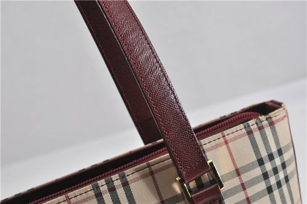 Authentic BURBERRY Nova Check Canvas Leather Shoulder Hand Bag Beige 5319F