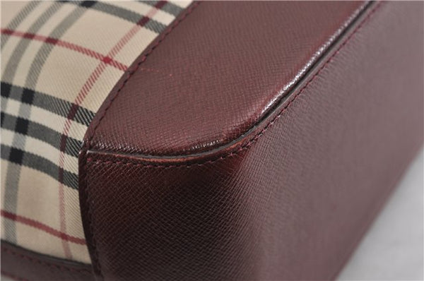 Authentic BURBERRY Nova Check Canvas Leather Shoulder Hand Bag Beige 5319F