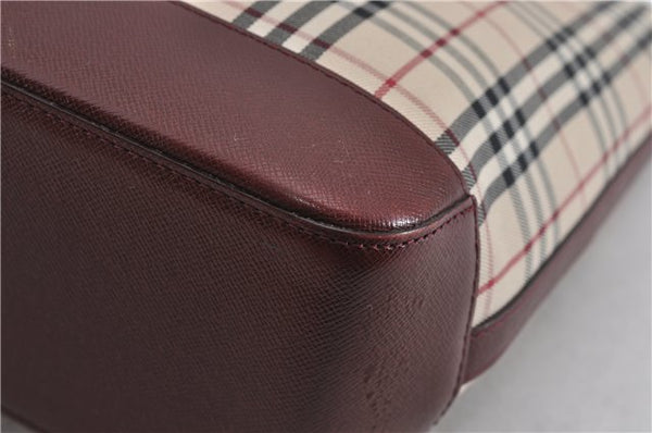 Authentic BURBERRY Nova Check Canvas Leather Shoulder Hand Bag Beige 5319F