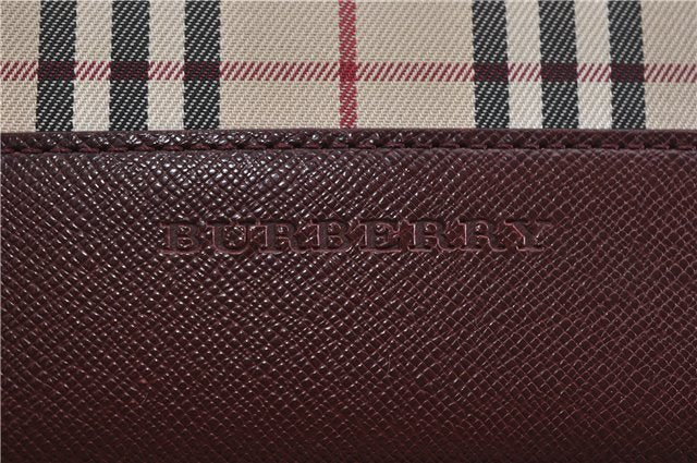 Authentic BURBERRY Nova Check Canvas Leather Shoulder Hand Bag Beige 5319F