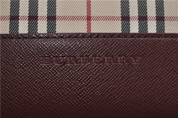 Authentic BURBERRY Nova Check Canvas Leather Shoulder Hand Bag Beige 5319F