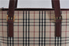 Authentic BURBERRY Nova Check Canvas Leather Shoulder Hand Bag Beige 5319F