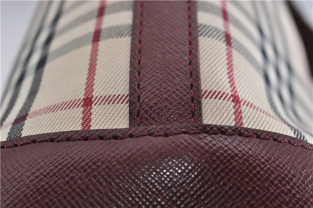 Authentic BURBERRY Nova Check Canvas Leather Shoulder Hand Bag Beige 5319F