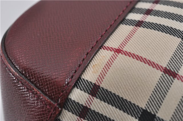 Authentic BURBERRY Nova Check Canvas Leather Shoulder Hand Bag Beige 5319F