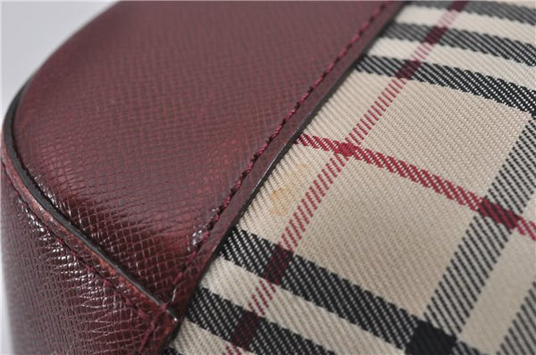 Authentic BURBERRY Nova Check Canvas Leather Shoulder Hand Bag Beige 5319F
