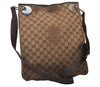 Authentic GUCCI Eclipse Shoulder Cross Bag GG Canvas Leather 120842 Brown 5320I