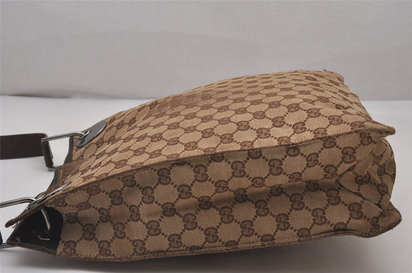 Authentic GUCCI Eclipse Shoulder Cross Bag GG Canvas Leather 120842 Brown 5320I