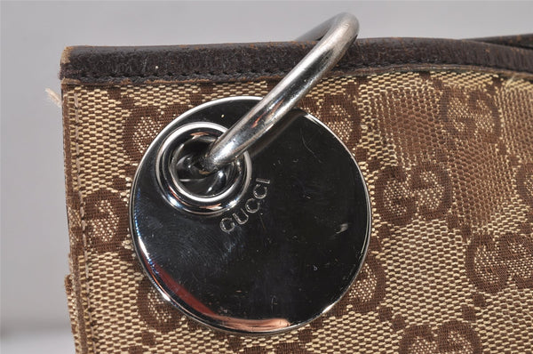 Authentic GUCCI Eclipse Shoulder Cross Bag GG Canvas Leather 120842 Brown 5320I