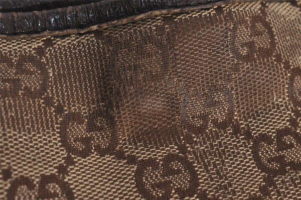 Authentic GUCCI Eclipse Shoulder Cross Bag GG Canvas Leather 120842 Brown 5320I