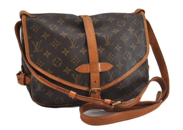 Authentic Louis Vuitton Monogram Saumur 30 Shoulder Cross Bag M42256 LV 5322F