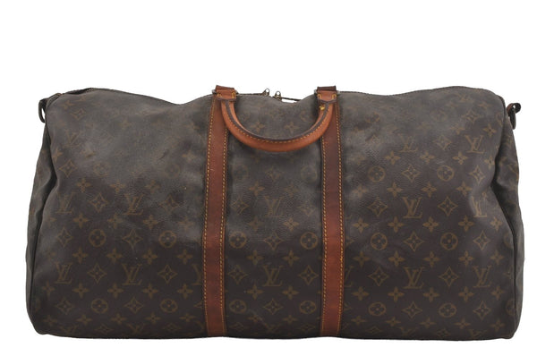 Authentic Louis Vuitton Monogram Keepall Bandouliere 55 M41414 Boston Bag 5322I