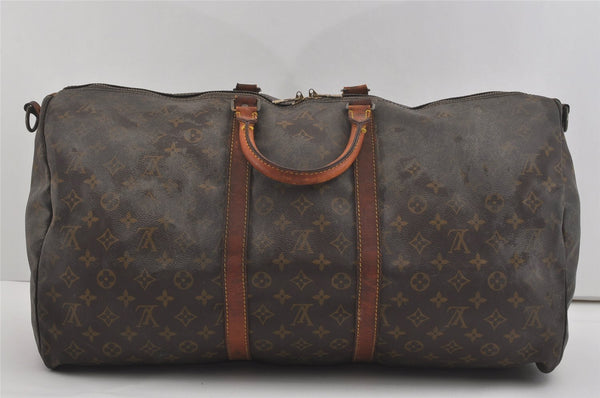 Authentic Louis Vuitton Monogram Keepall Bandouliere 55 M41414 Boston Bag 5322I