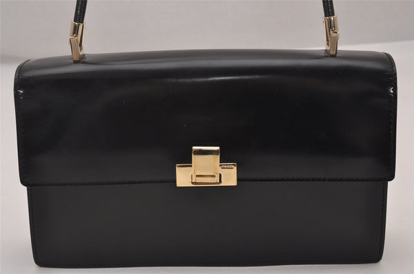 Authentic GUCCI Vintage Shoulder Hand Bag Purse Leather Black 5323I