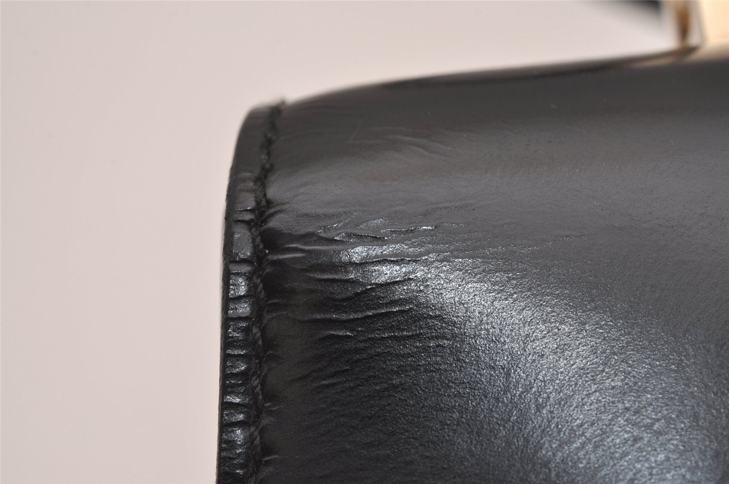 Authentic GUCCI Vintage Shoulder Hand Bag Purse Leather Black 5323I