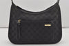 Authentic GUCCI Vintage Shoulder Bag Purse GG Canvas Leather 0014198 Black 5324I