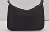 Authentic GUCCI Vintage Shoulder Bag Purse GG Canvas Leather 0014198 Black 5324I