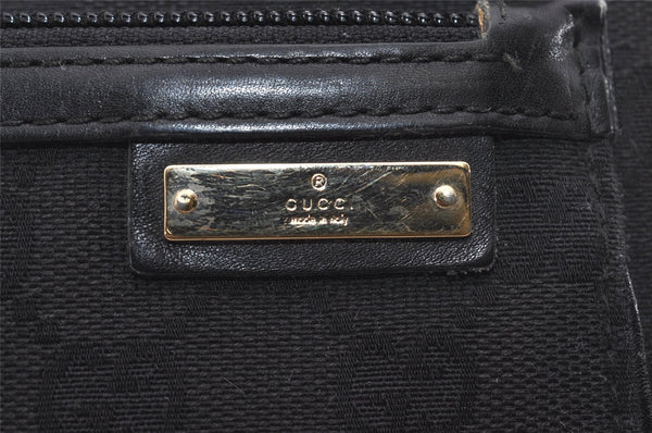 Authentic GUCCI Vintage Shoulder Bag Purse GG Canvas Leather 0014198 Black 5324I