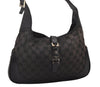 Authentic GUCCI Jackie Shoulder Hand Bag GG Canvas Leather 0013306 Black 5326I