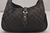 Authentic GUCCI Jackie Shoulder Hand Bag GG Canvas Leather 0013306 Black 5326I