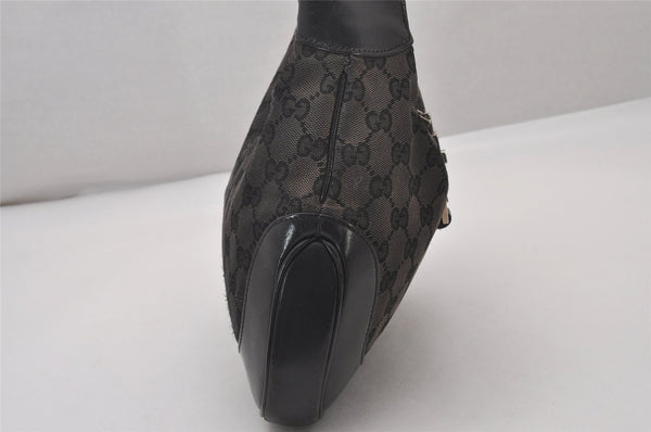 Authentic GUCCI Jackie Shoulder Hand Bag GG Canvas Leather 0013306 Black 5326I