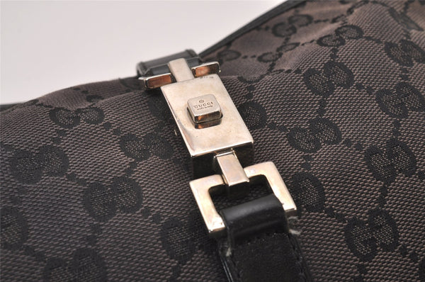 Authentic GUCCI Jackie Shoulder Hand Bag GG Canvas Leather 0013306 Black 5326I