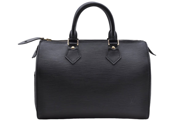 Authentic Louis Vuitton Epi Speedy 25 Hand Boston Bag Black M59032 LV 5329D