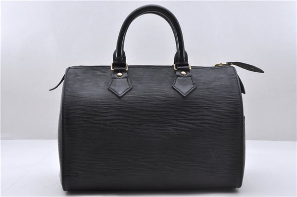 Authentic Louis Vuitton Epi Speedy 25 Hand Boston Bag Black M59032 LV 5329D
