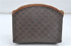 Authentic CELINE Macadam Pattern Pouch Purse PVC Leather Brown 5330D