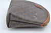 Authentic CELINE Macadam Pattern Pouch Purse PVC Leather Brown 5330D