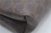 Authentic CELINE Macadam Pattern Pouch Purse PVC Leather Brown 5330D