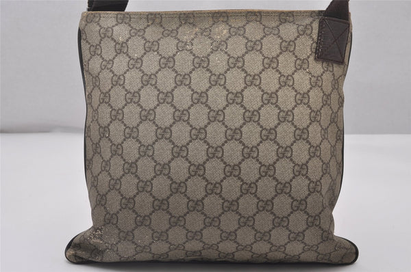 Authentic GUCCI Shoulder Cross Body Bag Purse GG PVC Leather 141626 Brown 5332I
