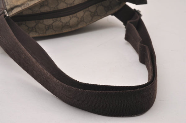 Authentic GUCCI Shoulder Cross Body Bag Purse GG PVC Leather 141626 Brown 5332I
