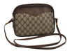 Authentic GUCCI Shoulder Cross Body Bag Purse GG PVC Leather Brown Junk 5333I