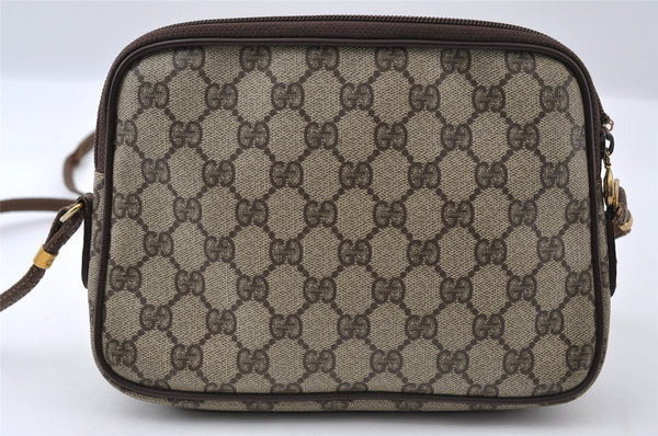 Authentic GUCCI Shoulder Cross Body Bag Purse GG PVC Leather Brown Junk 5333I