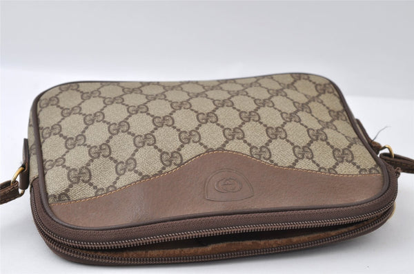 Authentic GUCCI Shoulder Cross Body Bag Purse GG PVC Leather Brown Junk 5333I