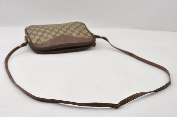 Authentic GUCCI Shoulder Cross Body Bag Purse GG PVC Leather Brown Junk 5333I