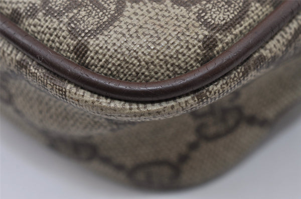 Authentic GUCCI Shoulder Cross Body Bag Purse GG PVC Leather Brown Junk 5333I