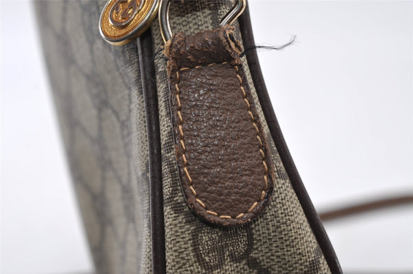Authentic GUCCI Shoulder Cross Body Bag Purse GG PVC Leather Brown Junk 5333I