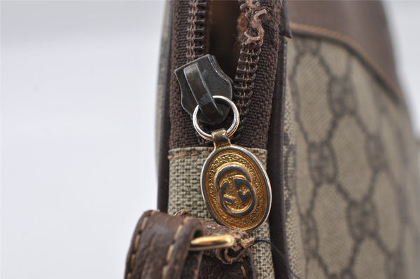 Authentic GUCCI Shoulder Cross Body Bag Purse GG PVC Leather Brown Junk 5333I