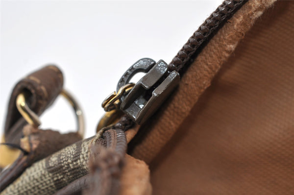 Authentic GUCCI Shoulder Cross Body Bag Purse GG PVC Leather Brown Junk 5333I