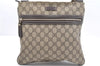 Authentic GUCCI Shoulder Cross Body Bag GG PVC Leather 295257 Brown 5334F
