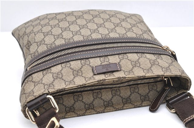 Authentic GUCCI Shoulder Cross Body Bag GG PVC Leather 295257 Brown 5334F