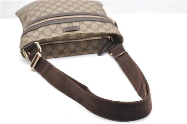 Authentic GUCCI Shoulder Cross Body Bag GG PVC Leather 295257 Brown 5334F
