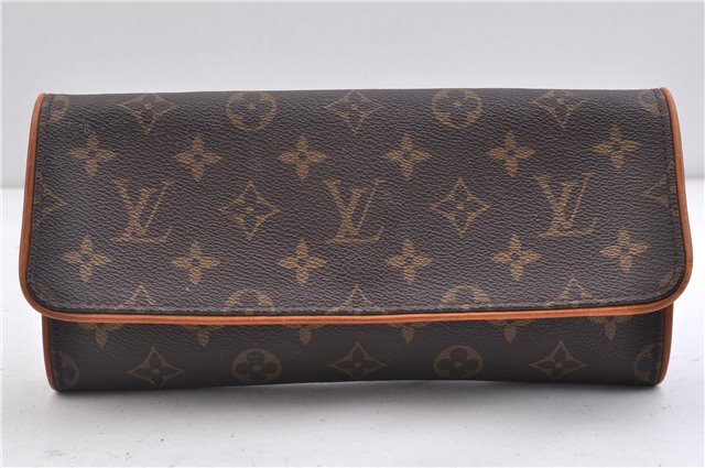 Authentic LOUIS VUITTON Monogram Pochette Twin GM Shoulder Pouch M51852 LV 5335C