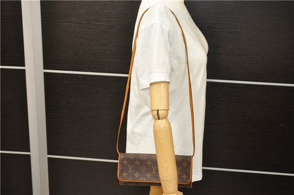 Authentic LOUIS VUITTON Monogram Pochette Twin GM Shoulder Pouch M51852 LV 5335C